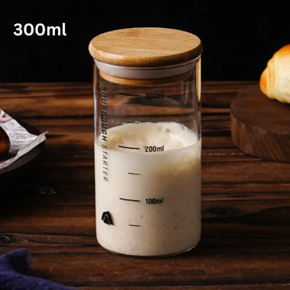Clear Glass Sourdough Starter Jar