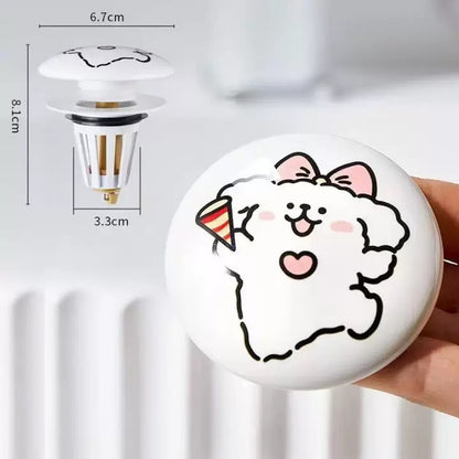 Cute Ceramic Pop-Up Drain Stopper