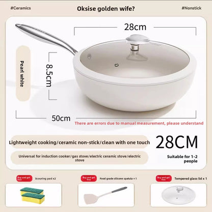 Pebble ceramic glaze non-stick pan