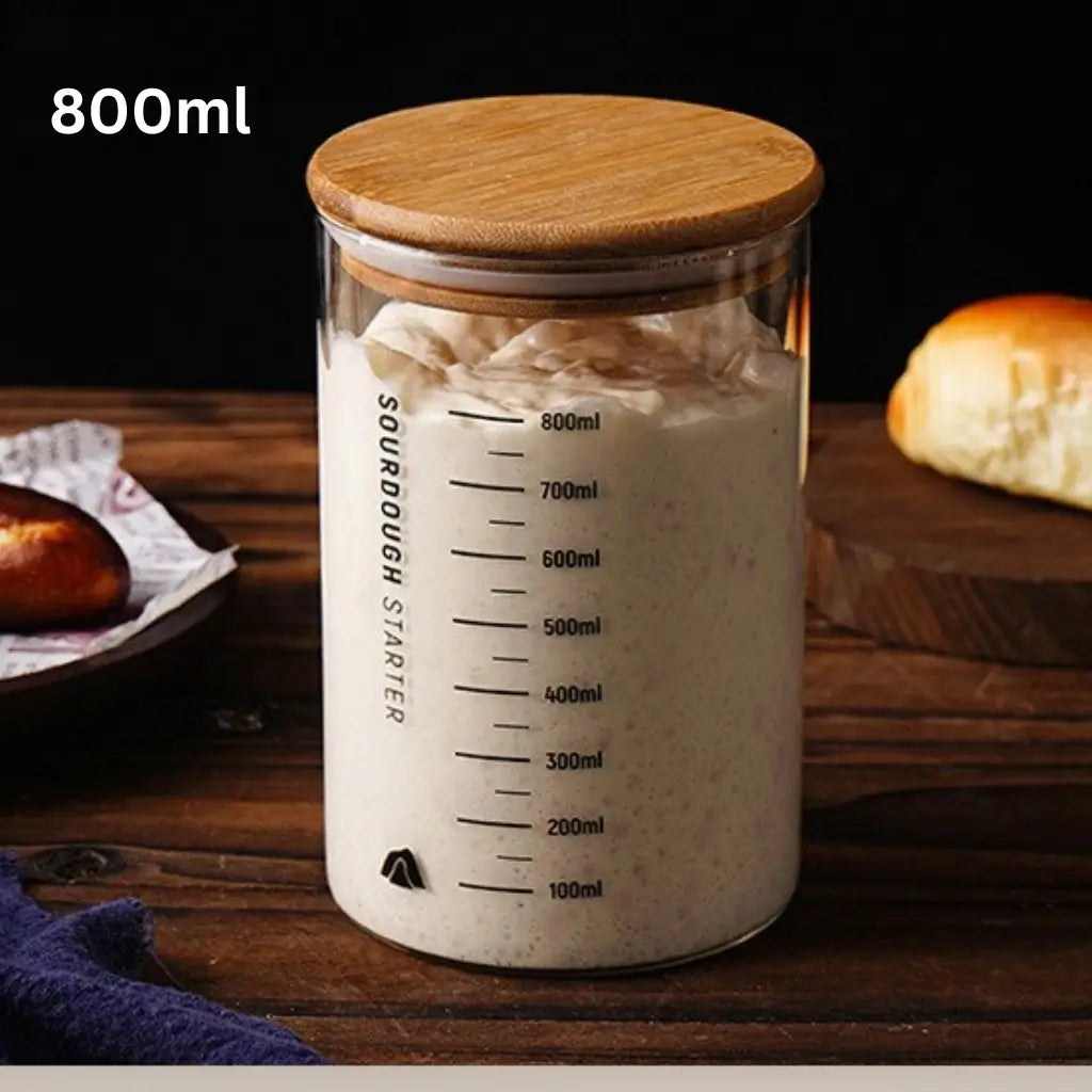 Clear Glass Sourdough Starter Jar