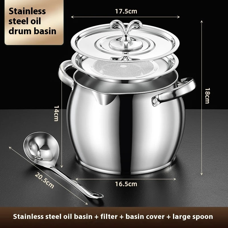 High Temperature Resistant Stainless Steel Lard Jar
