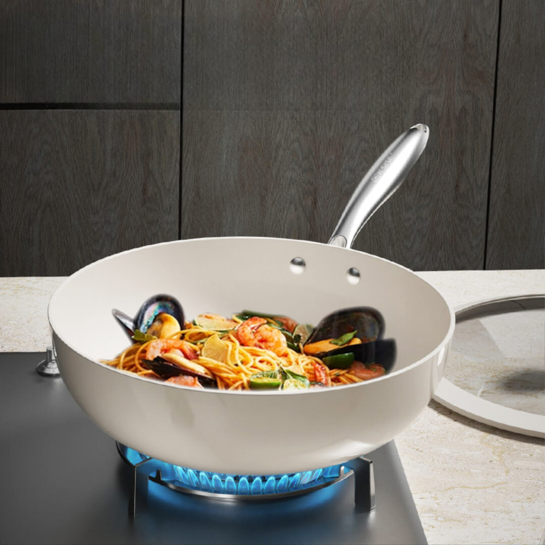 Pebble ceramic glaze non-stick pan