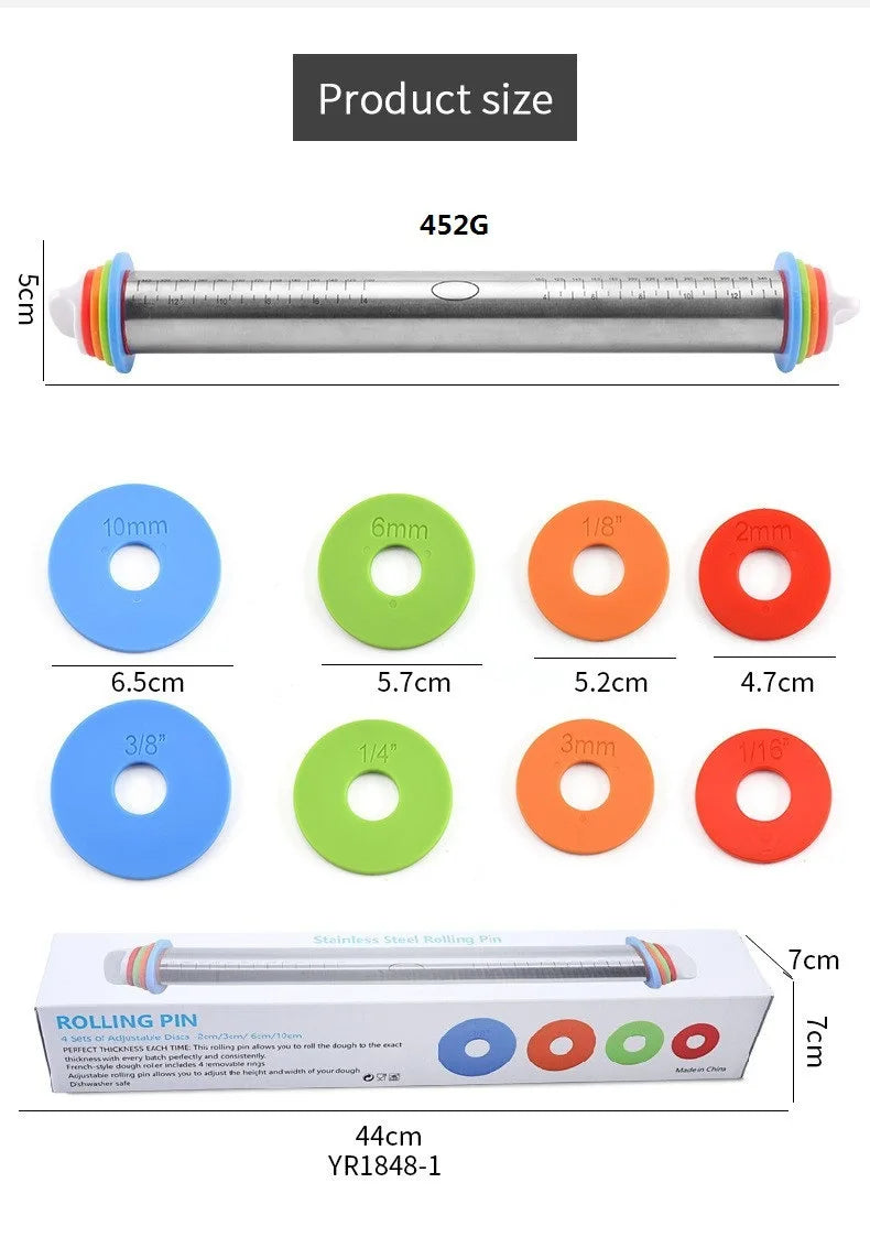 Stainless Steel Adjustable Rolling Pin