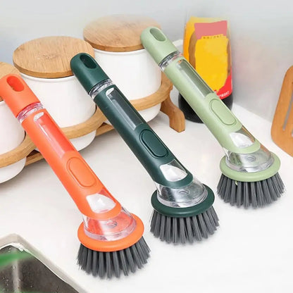 Pot Brush with Soap Dispenser