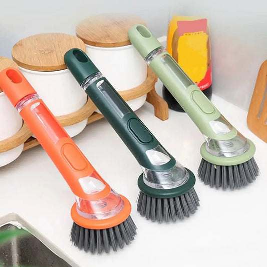 Pot Brush with Soap Dispenser