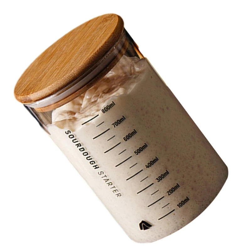 Clear Glass Sourdough Starter Jar