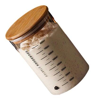 Clear Glass Sourdough Starter Jar