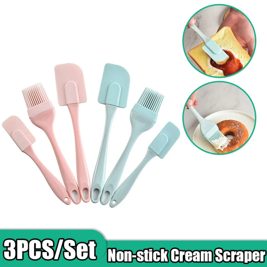 3-Piece Silicone Spatula & Brush Set