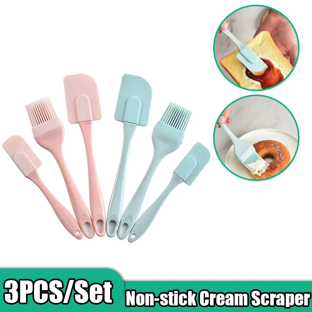 3-Piece Silicone Spatula & Brush Set