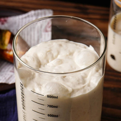 Clear Glass Sourdough Starter Jar