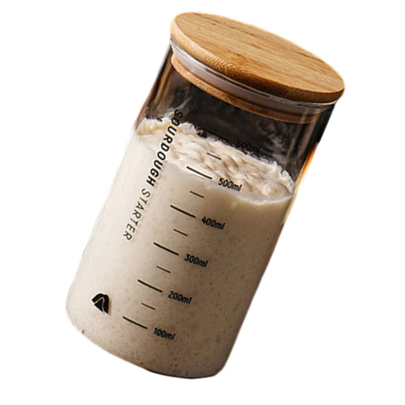 Clear Glass Sourdough Starter Jar