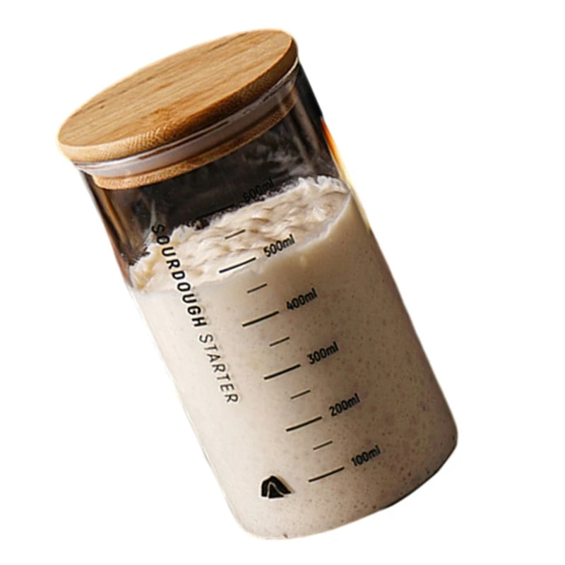 Clear Glass Sourdough Starter Jar