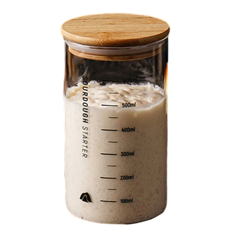 Clear Glass Sourdough Starter Jar