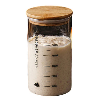 Clear Glass Sourdough Starter Jar