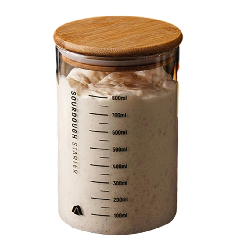 Clear Glass Sourdough Starter Jar