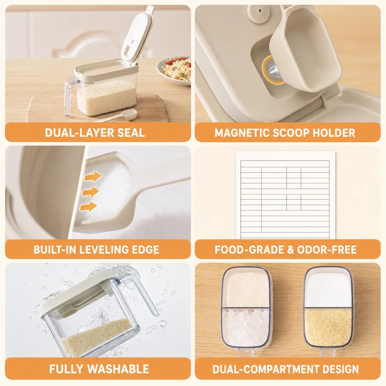 One compact container, six useful ideas.