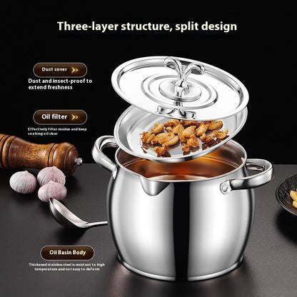 High Temperature Resistant Stainless Steel Lard Jar