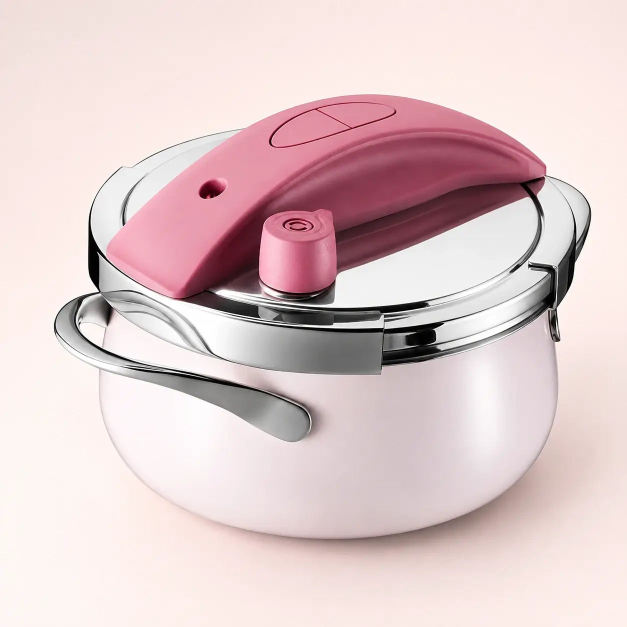 Purple adjustable stovetop pressure cooker with glass lid included