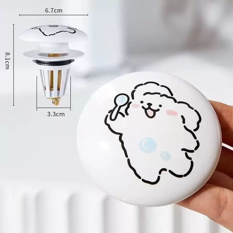 Cute Ceramic Pop-Up Drain Stopper