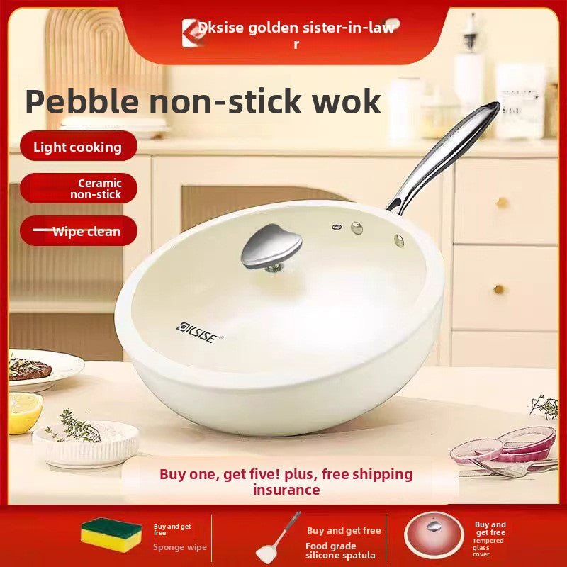 Pebble ceramic glaze non-stick pan