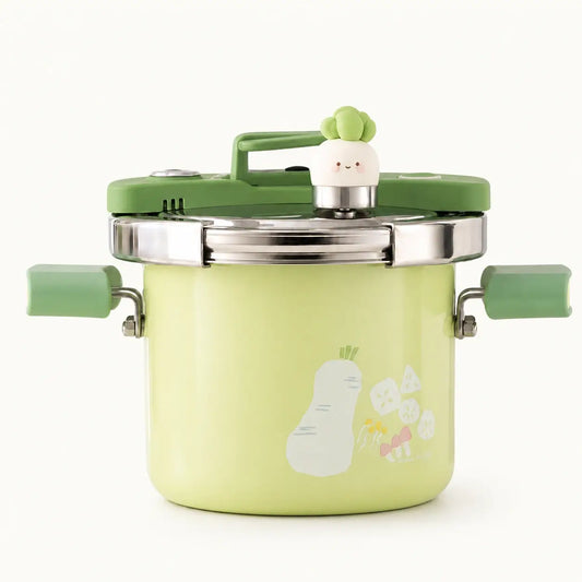 Compact Enamel Pressure Cooker 2.5L in pastel green