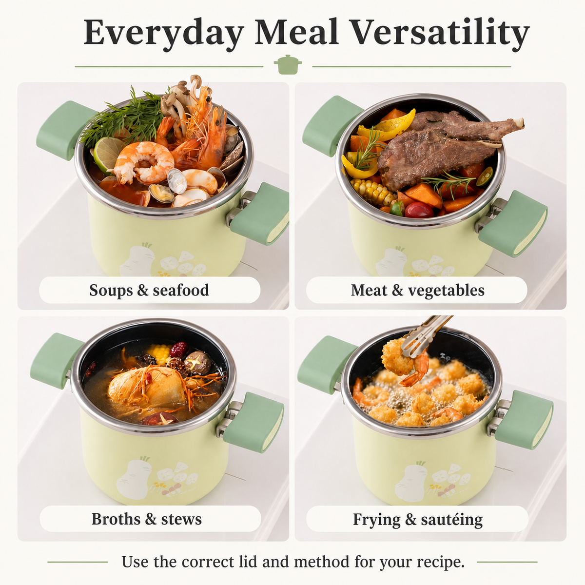 Pressure cooker meal versatility