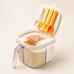 4-Section Box + 4 Spoons - Cream - 1,000 mL