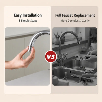 Aerator installation compared with full faucet replacement