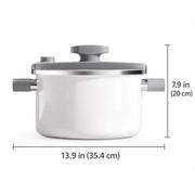 Cooker dimensions: 13.9 inches (35.4 cm) wide including handles and 7.9 inches (20 cm) tall