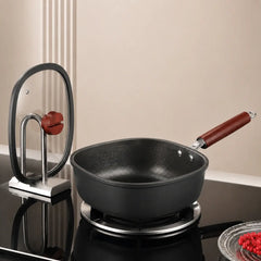 Hero — hammered titanium iron pan with glass lid