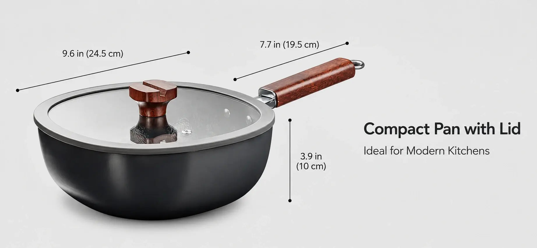 Hammered pan dimensions with fitted glass lid