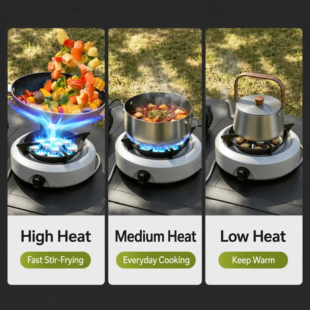 Guide to high medium and low heat cooking