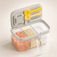 3-Section Dry Box + 3 Spoons - Light Gray - 1,000 mL