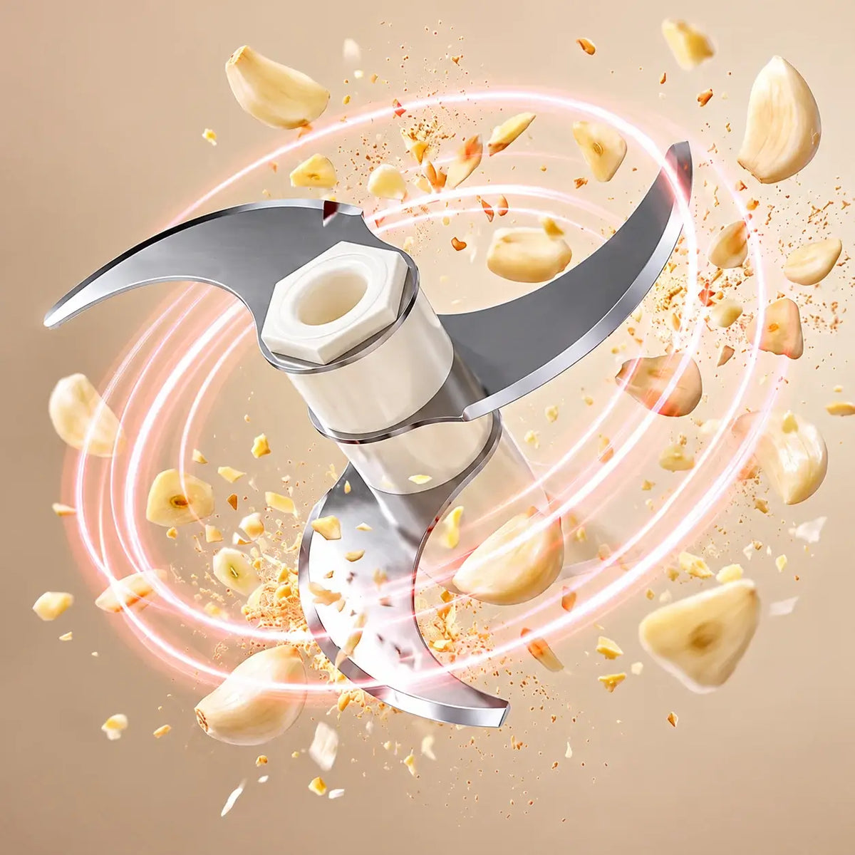 Illustration of the three-level stainless steel blade assembly
