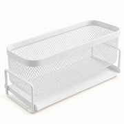 White iron mesh basket and lower drainage tray