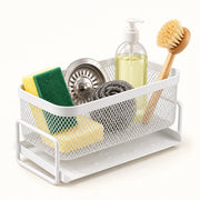 White mesh organizer with everyday cleaning essentials