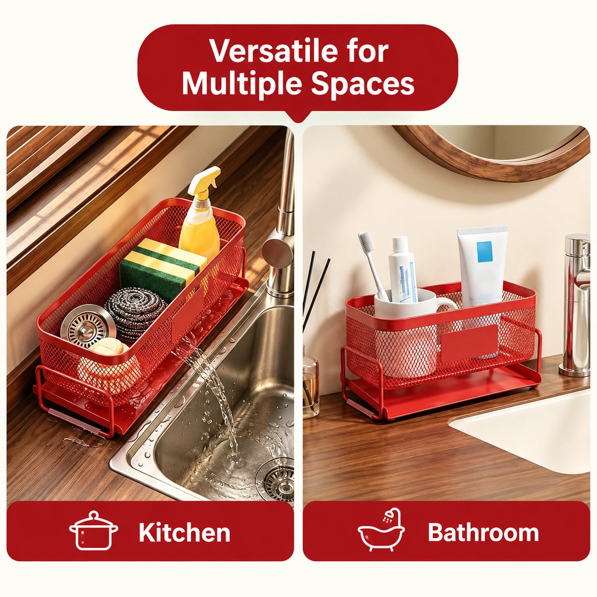 Organizer used on kitchen and bathroom countertops