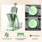 Matcha Green slicer and its included premium accessories