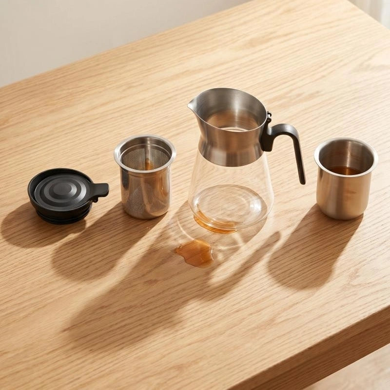 PressBrew glass teapot removable brewing components