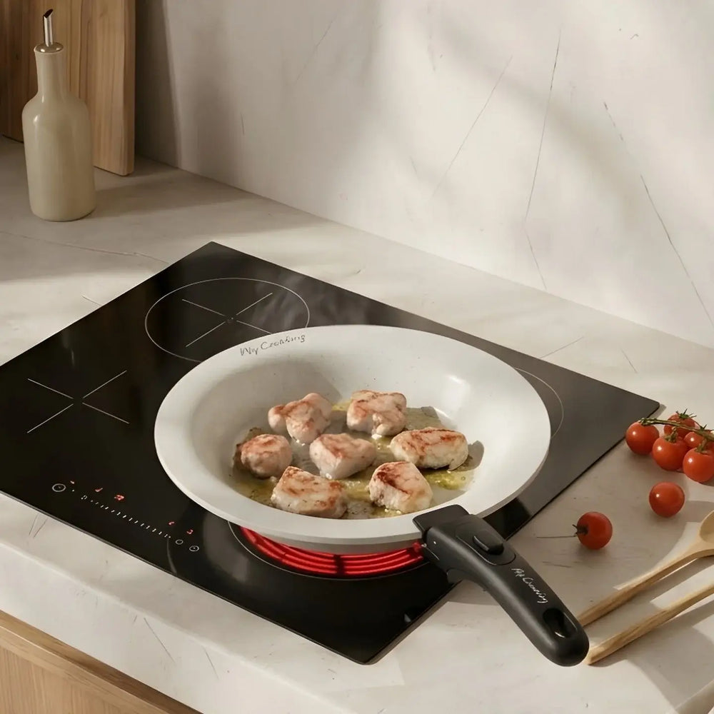 Ceramic pan on an induction cooktop
