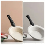 Ivory ceramic pan with detachable handle