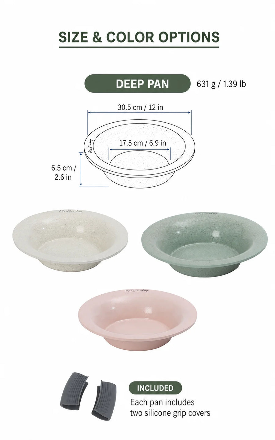 Deep ceramic pan dimensions