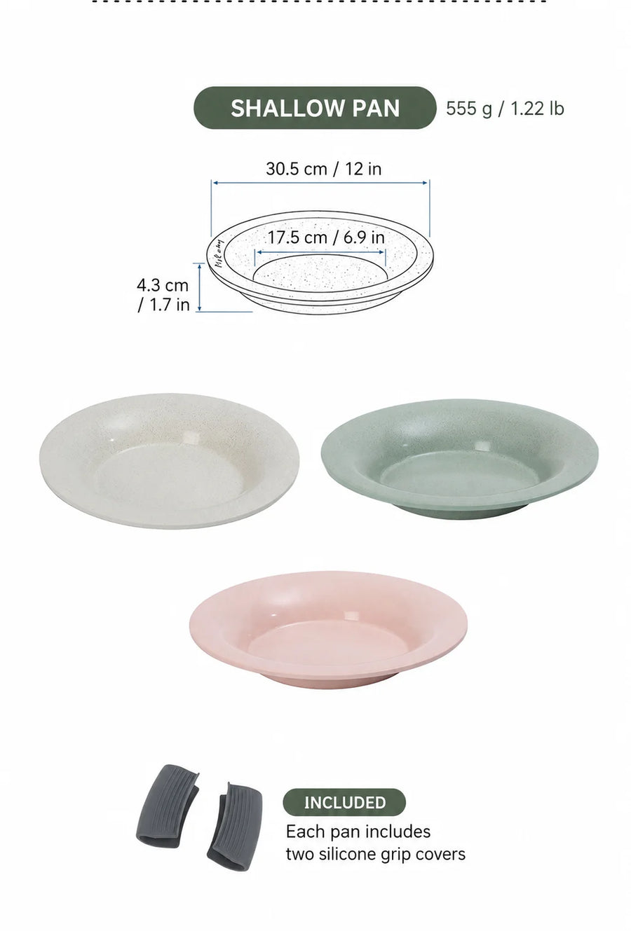 Shallow ceramic pan dimensions