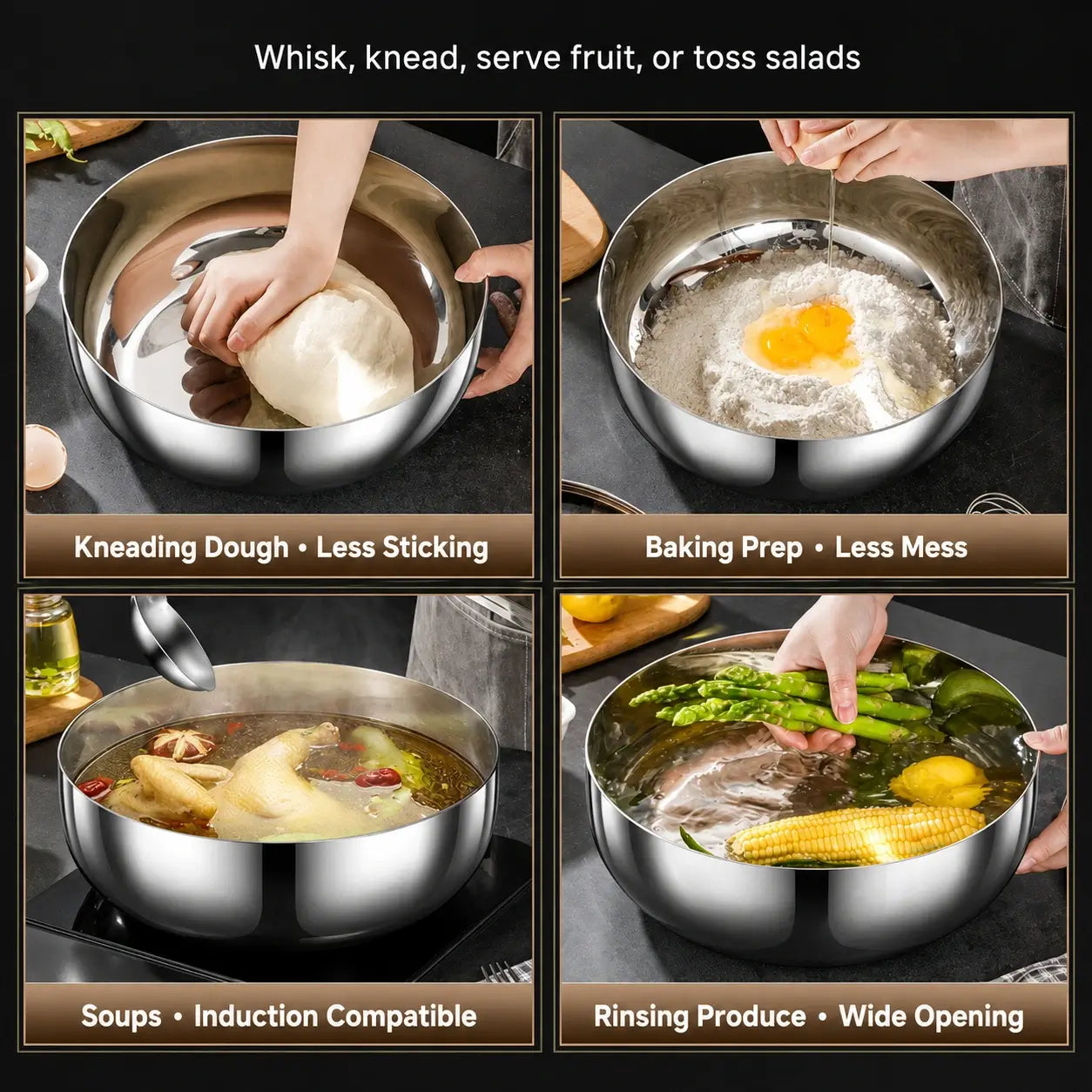 Mixing bowl used for dough baking prep soup and rinsing vegetables