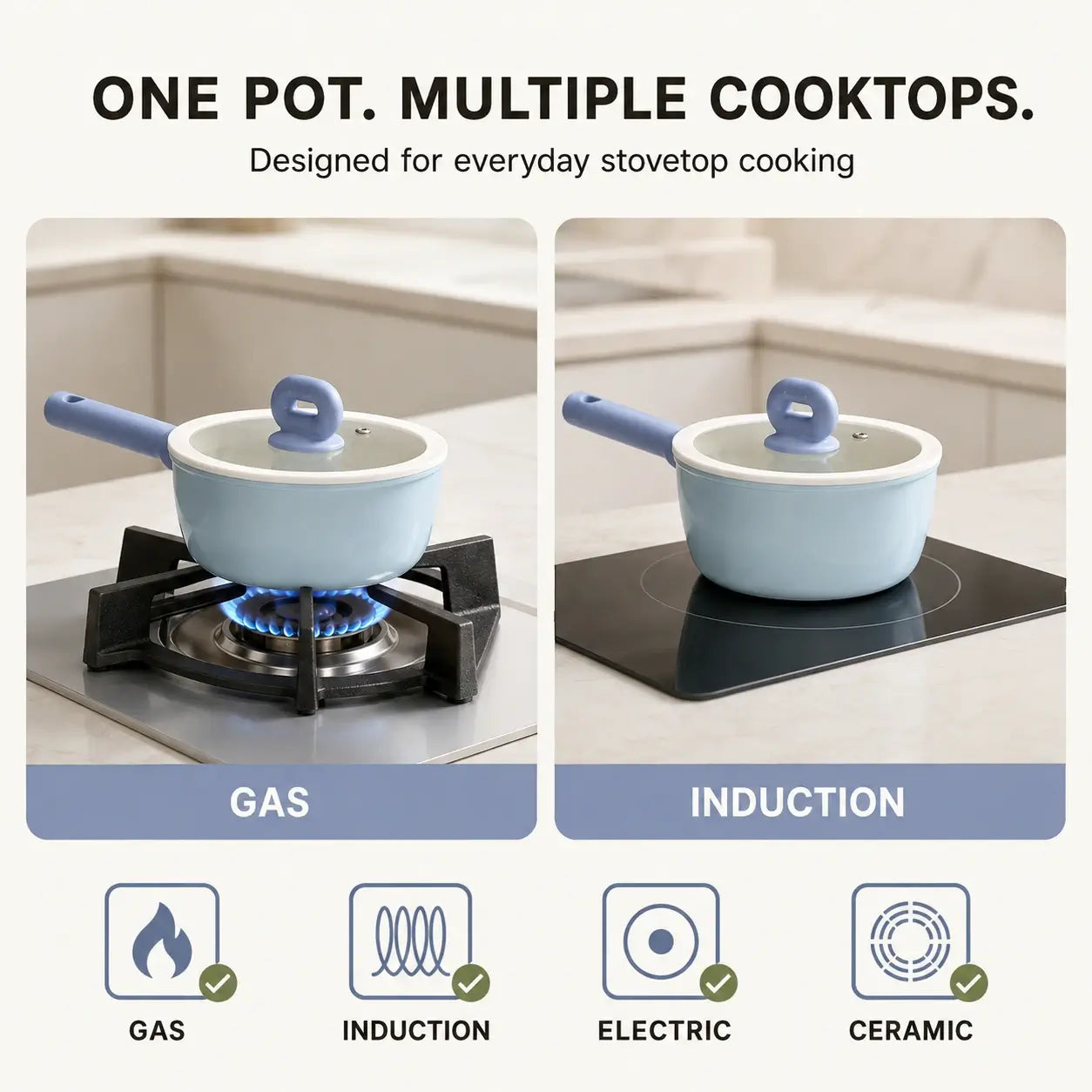 Little Blue Ceramic Pot cooktop compatibility guide
