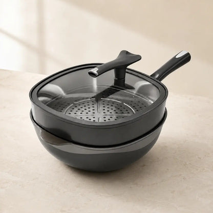 Taylor Brio 5-Layer Titanium Non-Stick Wok with steamer