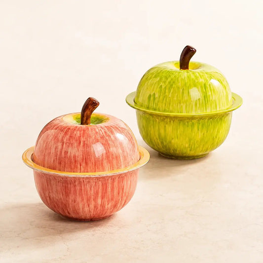 Taylor Brio Orchard Apple Ceramic Bowls with lids