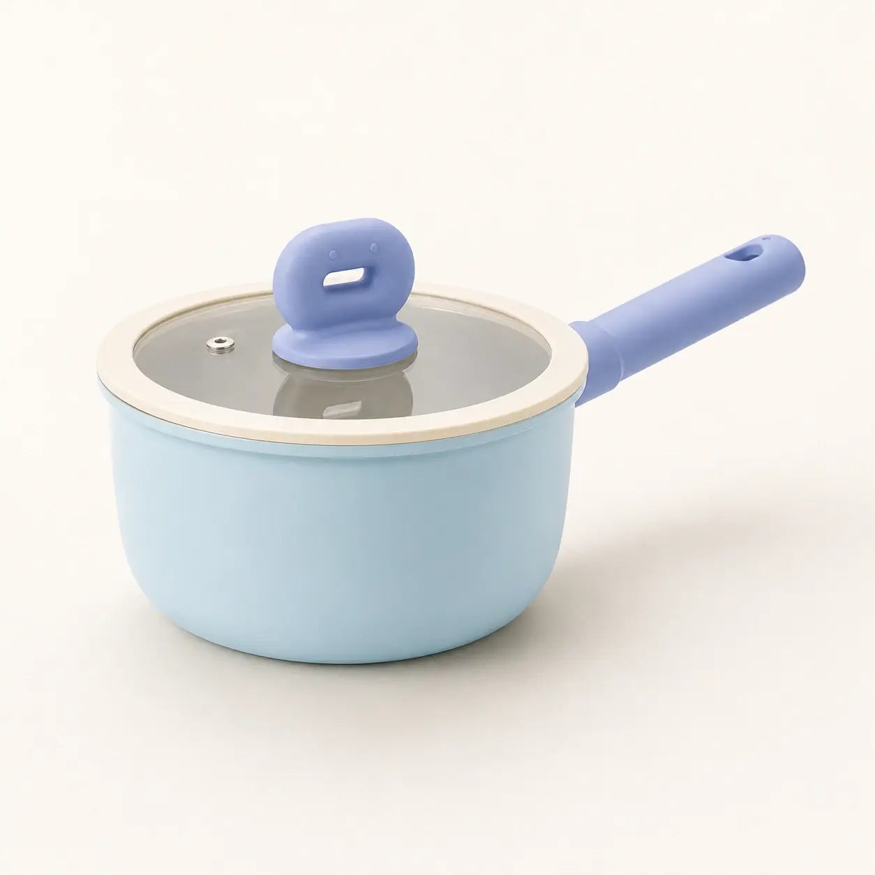 Little Blue Ceramic Pot with clear glass lid