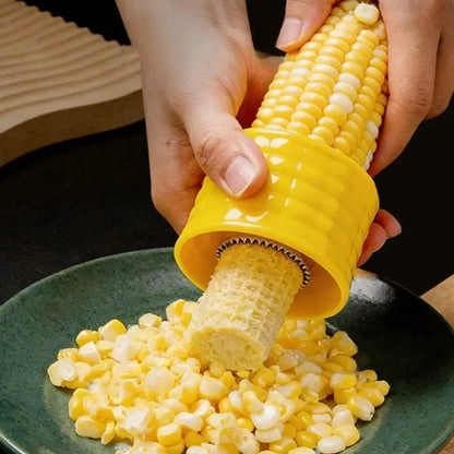 TwistStrip corn stripper removing kernels into a bowl