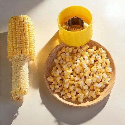 Stripped corn cob and kernels ready for cooking